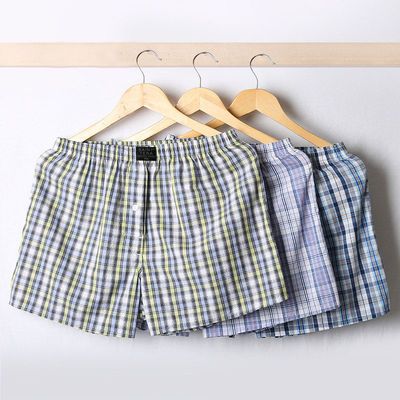 78167/2/3精品男士内裤纯棉平角性感宽松全棉四角睡裤衩男子短裤头家居