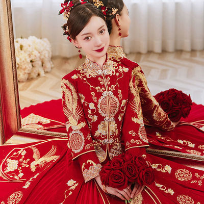 9557/秀禾服2021新款结婚新娘女中式嫁衣显瘦敬酒服礼服秀和服春秋秀禾