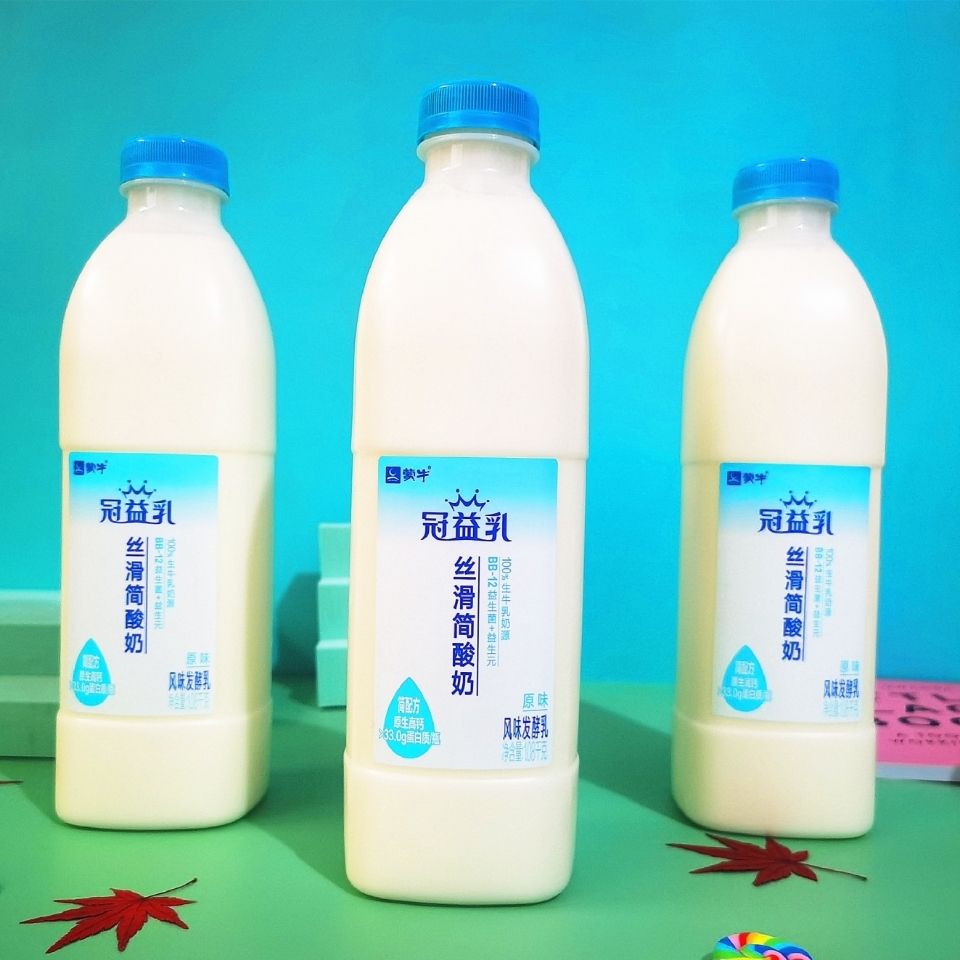 蒙牛冠益乳丝滑简酸奶1.08kg简配方原生高钙 风味发酵乳早餐奶