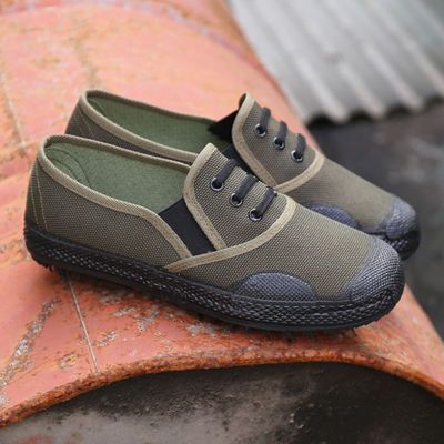 72607/春秋低帮休闲鞋35-45男女迷彩橡胶底一脚蹬工作户外劳动解放鞋