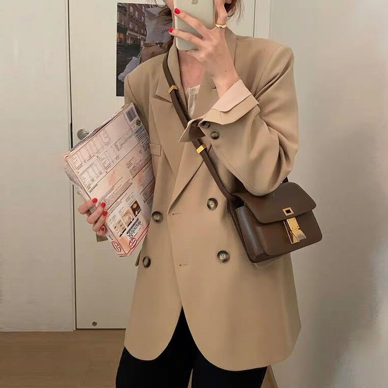 Suit jacket women's spring and autumn British style loose and thin Korean version of the all-match suit all-match top ins shoulder casual