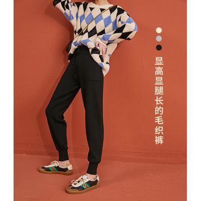 75815/春季新款束脚女高腰裤子弹力针织宽松显瘦小个子哈伦奶奶裤【9月19日发完】