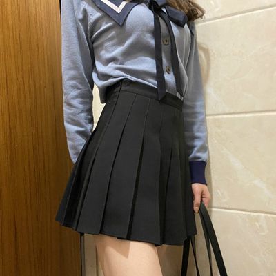 29570/LGGSTYLE Chic风高腰显瘦百搭百褶裙短裙a字裙半身