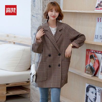 7756/高梵大码西装外套女装2021新款韩版春秋宽松显瘦网红休闲西服上衣