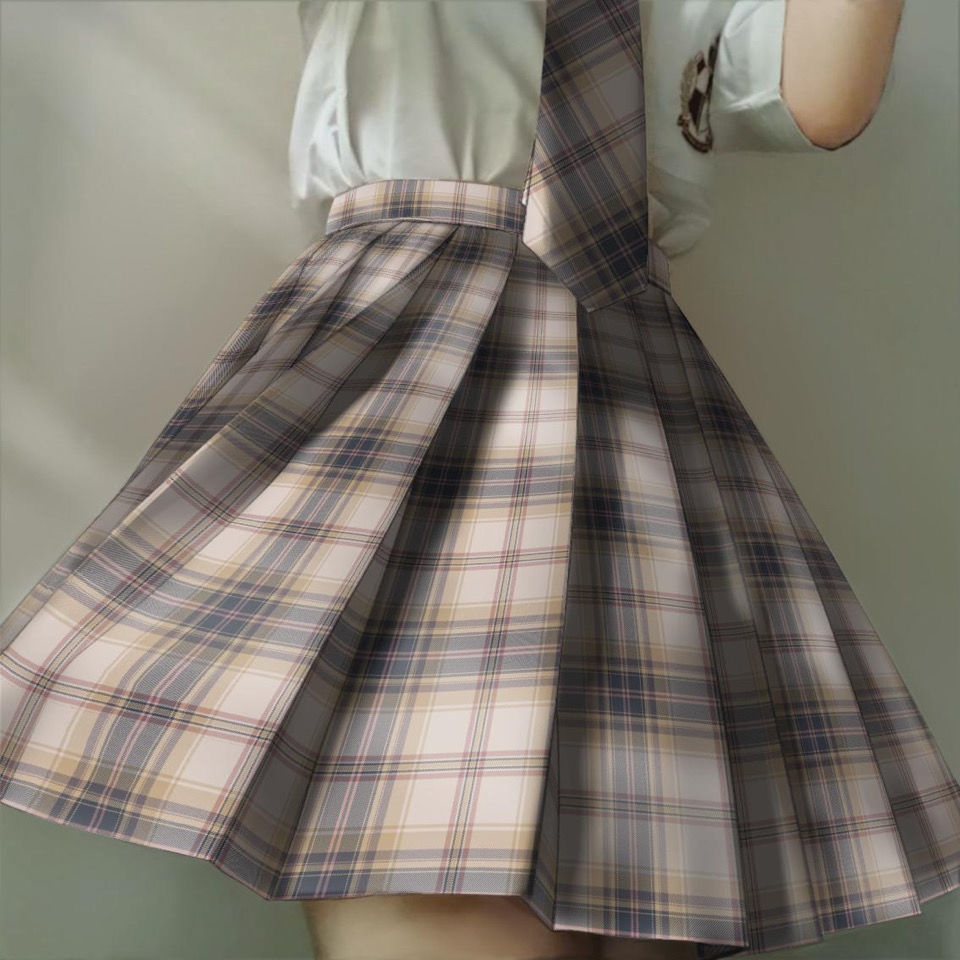 【秋野暮】川岛琦jk原创格裙女学生日系半身裙正版格裙