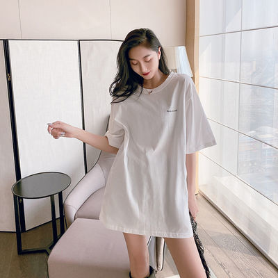 75338/纯白色纯棉短袖t恤女2021新款宽松内搭时尚洋气ins潮牌上衣打底衫