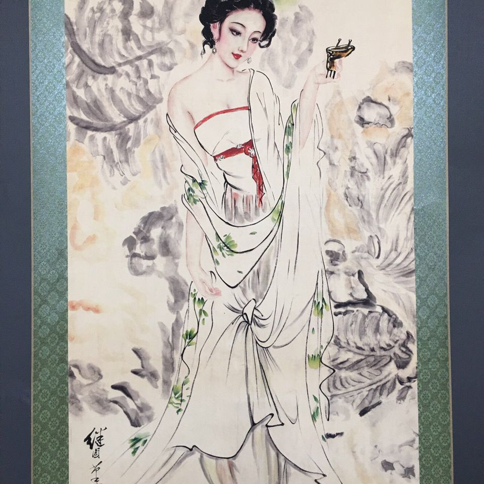 四大美女杨贵妃醉酒仿古画画家:刘继卣 人物画材质:宣纸