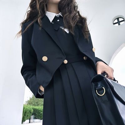 59507/月汐家jk外套西服短款正版制服套装全套校供护奶裙衬衫大全套