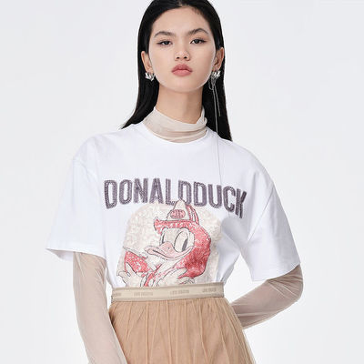 39490/2021女装T恤春夏孤品捡漏 商场品牌 网红爆款纯棉短袖t恤套头上衣