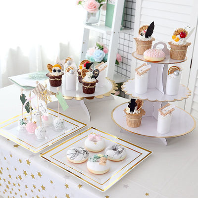 蛋糕盘子一次性蛋糕架婚礼布置装饰甜品台派对用品儿童生日餐具