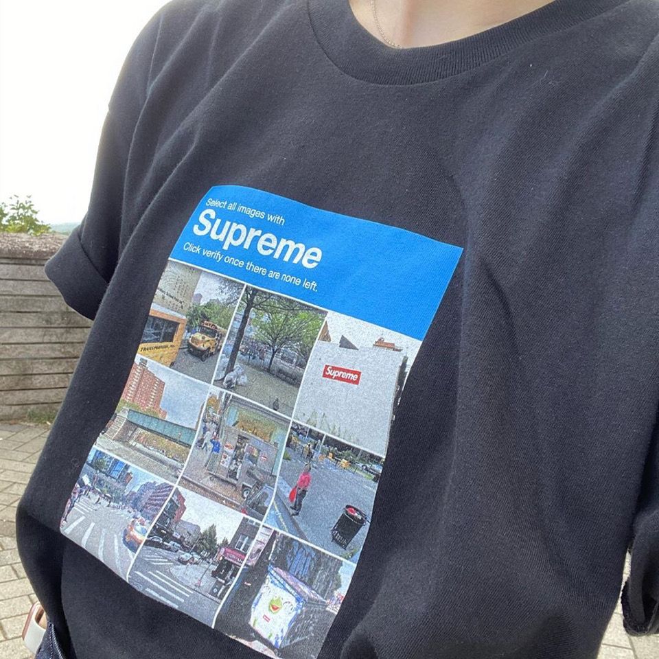 【Keep Running】Supreme 20FW Verify Tee九宮格街景驗證碼照片男女短袖情侶T恤潮