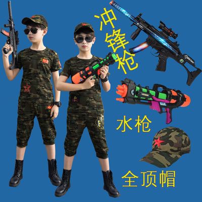 夏季男2023套装新款迷彩服儿童小中大战狼特种兵小孩训练宝潮