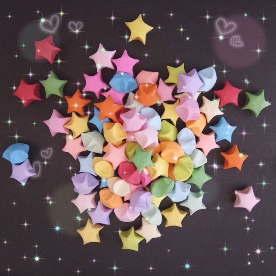 折好的星星手工星星成品幸运星折纸星星成品星星折纸