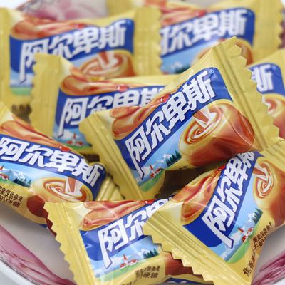 75475/阿尔卑斯牛奶原味硬糖500g/2500g散装多种水果味婚庆聚会接待糖果