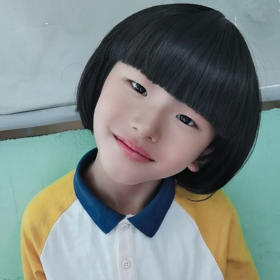 儿童假发头饰婴儿公主宝宝bobo头造型女童发套全头内扣短发仿真