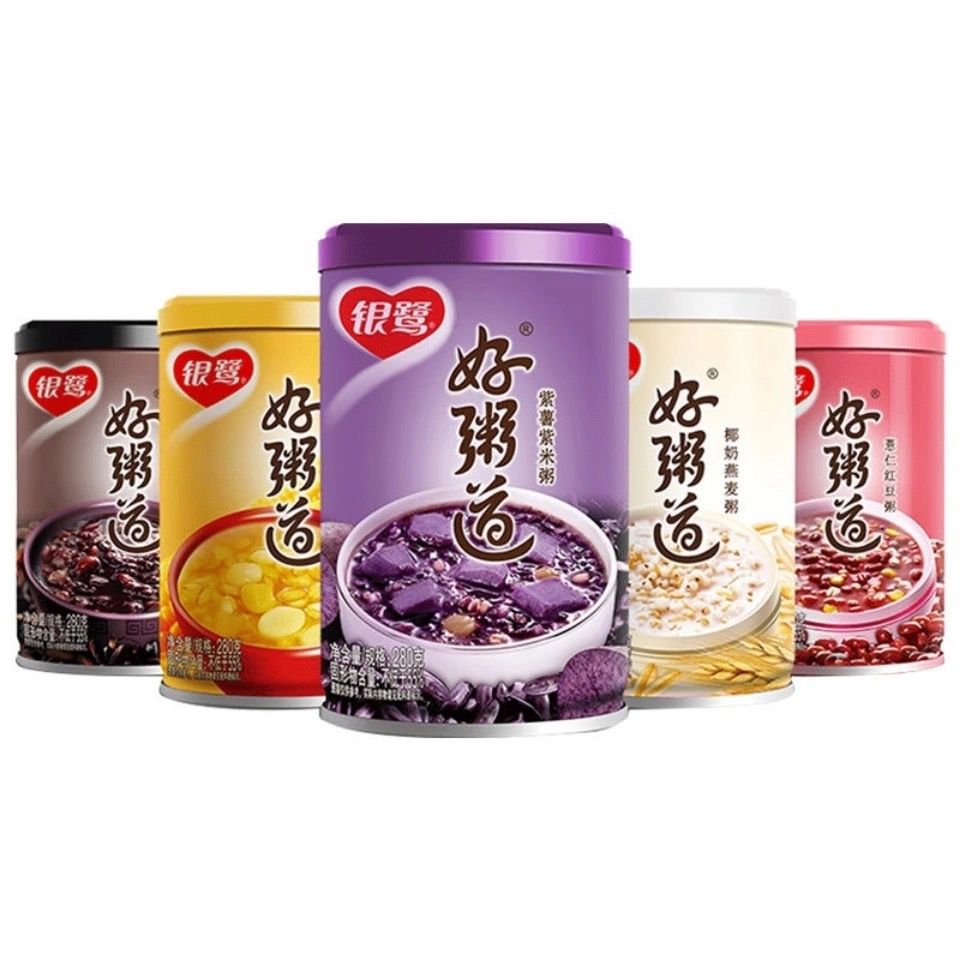 银鹭桂圆八宝粥好粥道整箱280/360g*12罐低糖莲子粥礼盒装速食粥