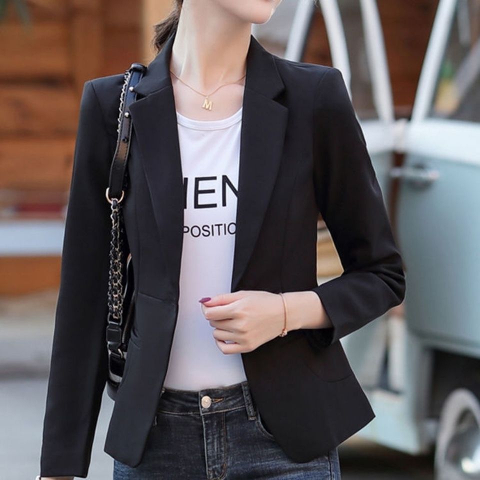 Small suit jacket women's thin section  spring and autumn new Korean fashion casual short section small suit jacket white