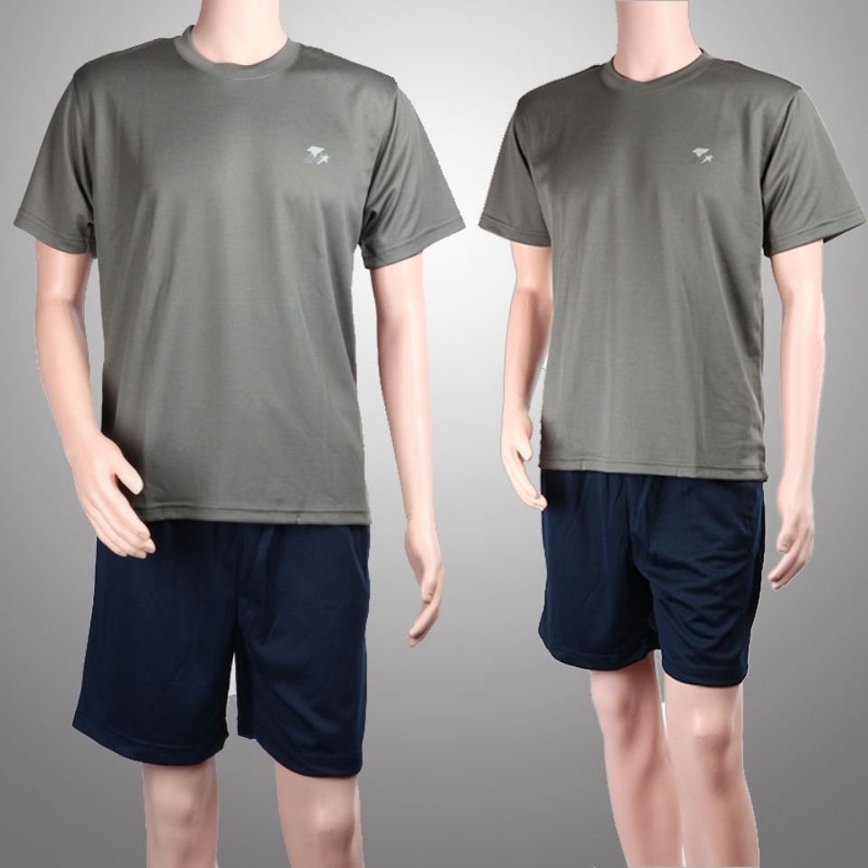 54251-正品体能训练服 半袖短裤套装 圆领汗衫T恤训练体能服-详情图