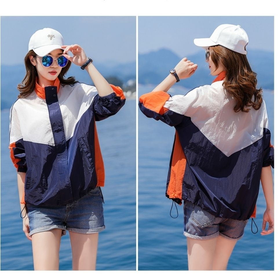  new summer women's sun protection clothing, Internet celebrity Korean version, fashionable, loose and versatile, light and thin tops for small people, trendy