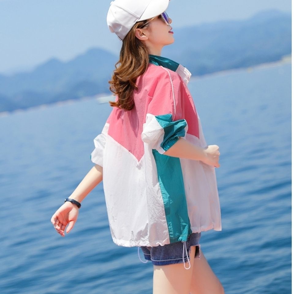  new summer women's sun protection clothing, Internet celebrity Korean version, fashionable, loose and versatile, light and thin tops for small people, trendy