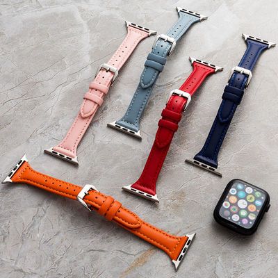 适用 真皮小蛮腰针扣款式手表带苹果apple watch/1