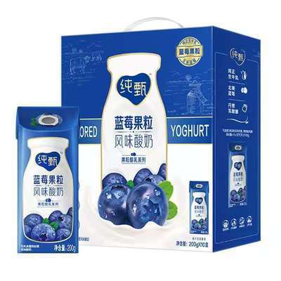 36609/5月蒙牛纯甄风味酸奶果粒酪乳蓝莓/草莓/黄桃200g*10瓶创造营助力