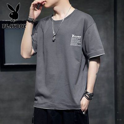 36236/花花公子短袖t恤男夏季男装宽松圆领半袖韩版潮流青少年纯棉上衣