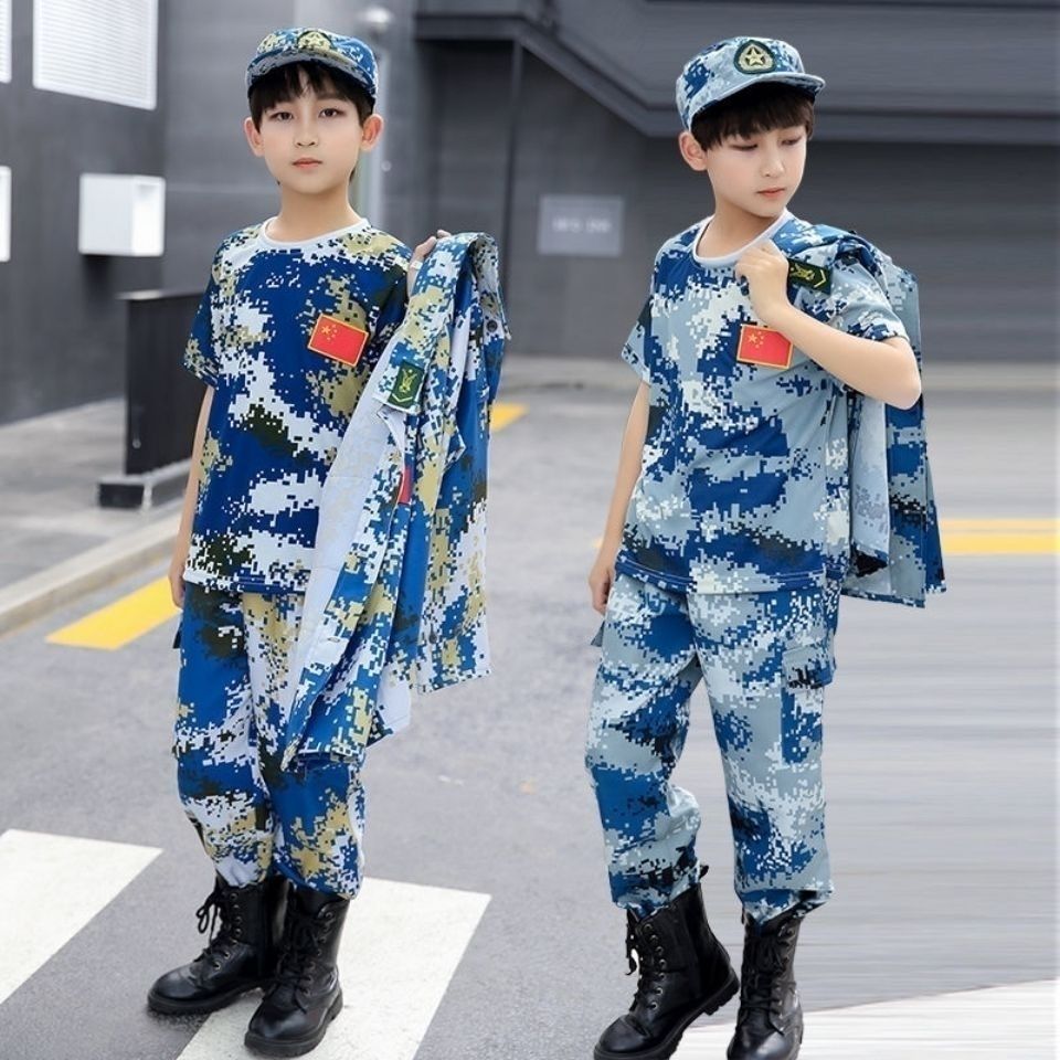 75895-儿童迷彩服套装男女童幼儿园小学生军训夏令营拓展作训迷彩服春秋-详情图