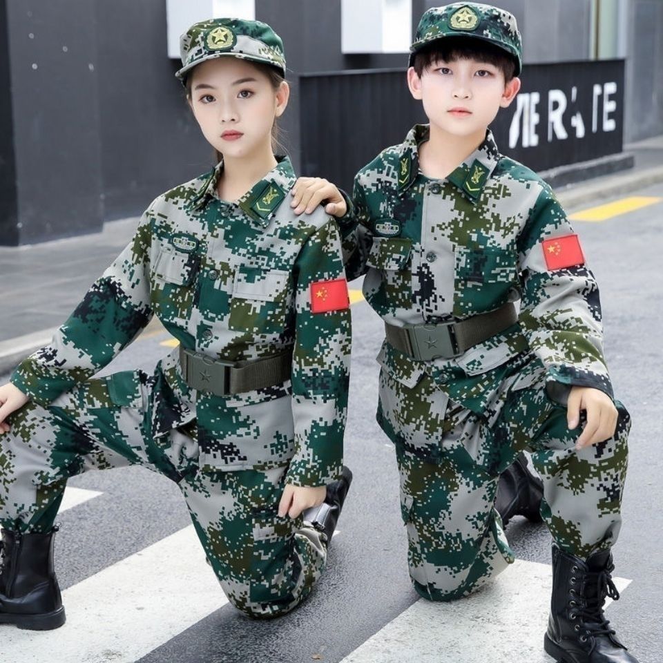 75895-儿童迷彩服套装男女童幼儿园小学生军训夏令营拓展作训迷彩服春秋-详情图