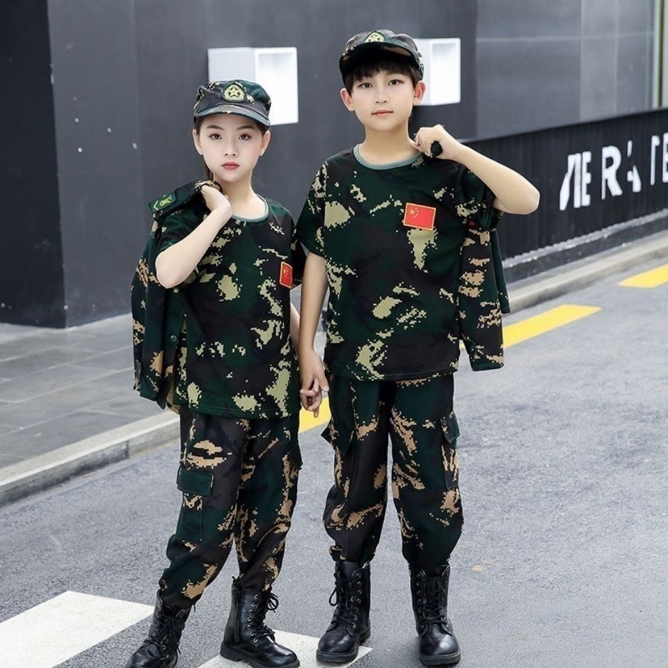 75895-儿童迷彩服套装男女童幼儿园小学生军训夏令营拓展作训迷彩服春秋-详情图