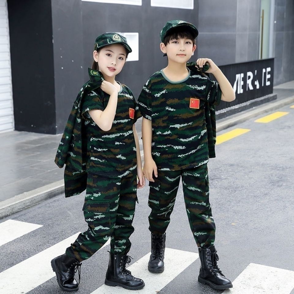 75895-儿童迷彩服套装男女童幼儿园小学生军训夏令营拓展作训迷彩服春秋-详情图