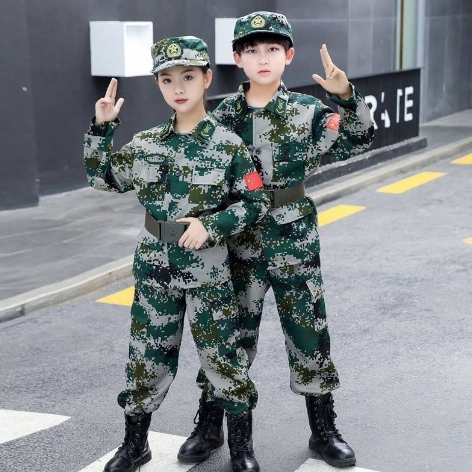 75895-儿童迷彩服套装男女童幼儿园小学生军训夏令营拓展作训迷彩服春秋-详情图