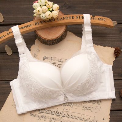 白色内衣女小胸聚拢无钢圈文胸收副乳薄款夏季调整型厚奶罩上托
