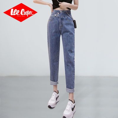 22349/Lee Cooper牛仔裤女高腰显瘦百搭潮流哈伦宽松夏新款萝卜九分裤子