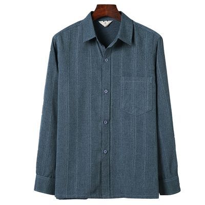 64601/俞兆林老年人衬衫男长袖爸爸装中老年夏装衣服棉麻大码爷爷衬衣80