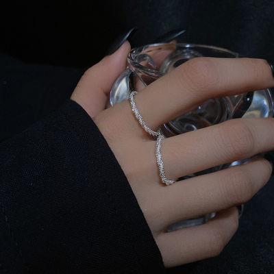 21362/波光粼粼素圈戒指女ins小众设计网红指环尾戒时尚个性精致食指戒