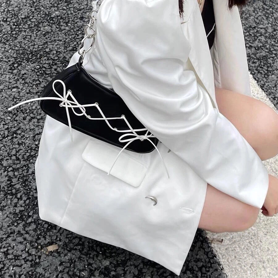 2022 New Bowknot Underarm Bag for Women's Trendy Crowd Design Sense Y2k Millennial Spicy Girl Phone Bag Fashion ins