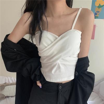 18243/性感小心机内搭打底小吊带背心女夏季百搭外穿带胸垫短款无袖上衣