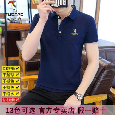 6263/啄木鸟男装2021夏季短袖t恤男翻领休闲运动青年休闲POLO衫潮T体恤