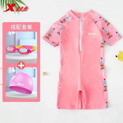27371/特步儿童泳衣女童男童泳衣泡温泉泳衣连体分体速干新款防晒衣套装