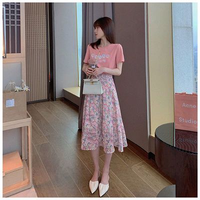 38974/网红森女裙子套装女新款2021年夏装ins超仙显瘦上衣服学生半身裙