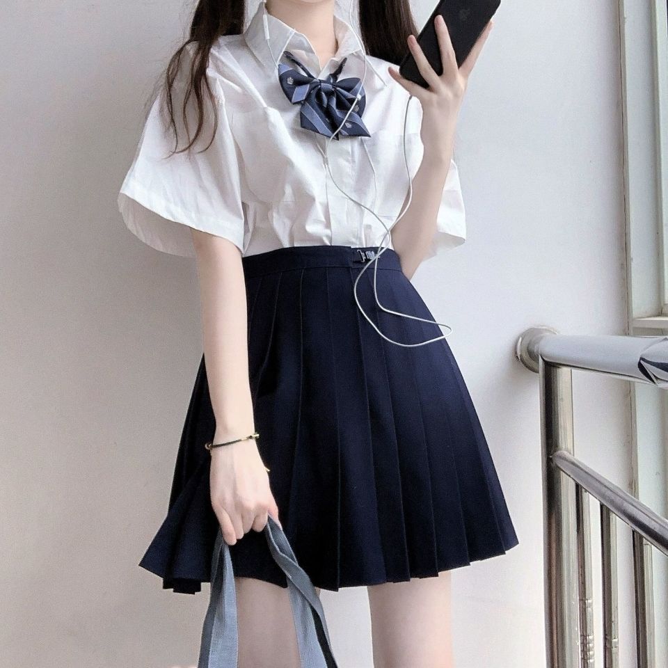 2022 summer new shirt female student Korean version loose all-match small fresh jk uniform fashion top ins tide
