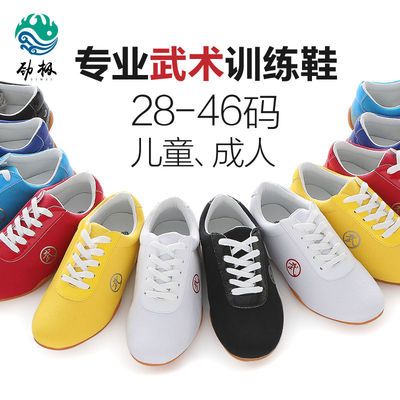 143677/武术鞋儿童训练帆布鞋男女专业太极鞋牛筋底练功鞋专用鞋运动鞋