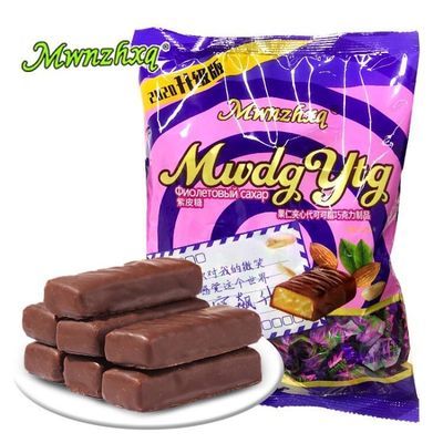 36802/紫皮糖巧克力夹心糖果475g/袋网红特色零食喜糖新老包装随机发