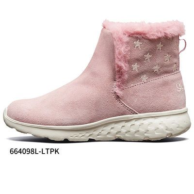 64661/Skechers斯凯奇女童冬季反毛皮雪地靴加绒保暖冬季靴子664098L