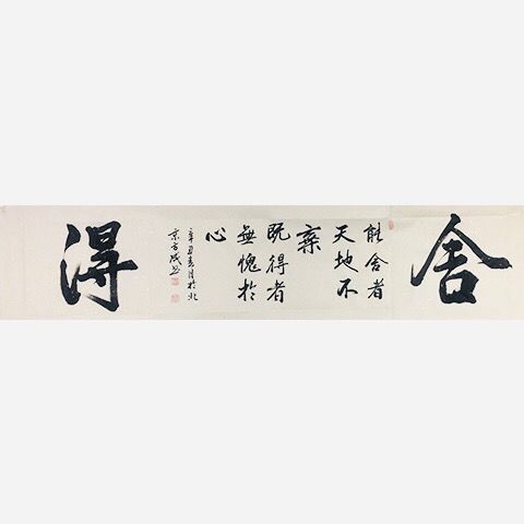 手写真迹书法四尺对开《舍得》办公室客厅装饰画定制毛笔字挂画【14天