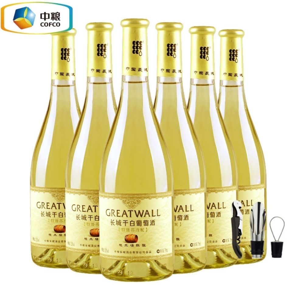 【冰冰更好喝】长城特级莎当妮干白葡萄酒中粮国产整箱6瓶*750ml