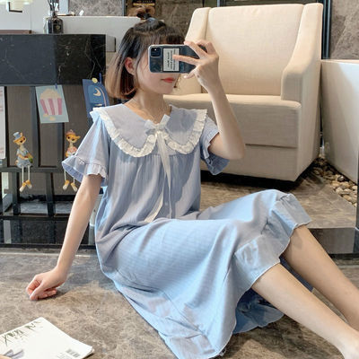 41236/睡衣女夏短袖睡裙甜美可爱学生韩版公主风新款大码家居服