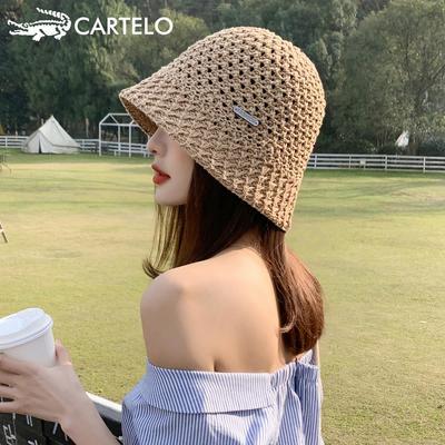 64938/卡帝乐鳄鱼女ins潮春夏渔夫帽子时尚韩版百搭遮阳防晒太阳水桶帽