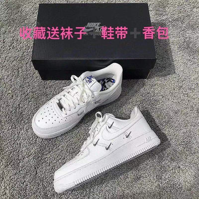 74079/AF1空军一号四钩泫雅同款af1小银钩白蓝校园低帮休闲情侣款板鞋